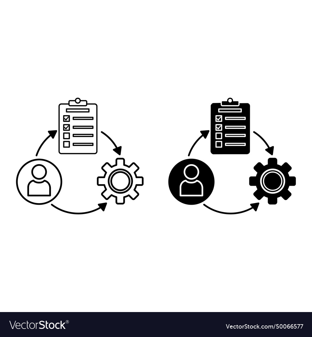 Workflow icons document flow icon of person