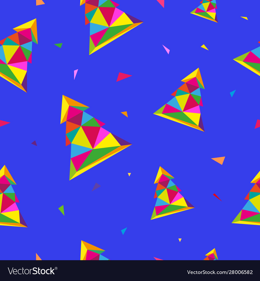 Christmas tree triangle shape seamless pattern Vector Image