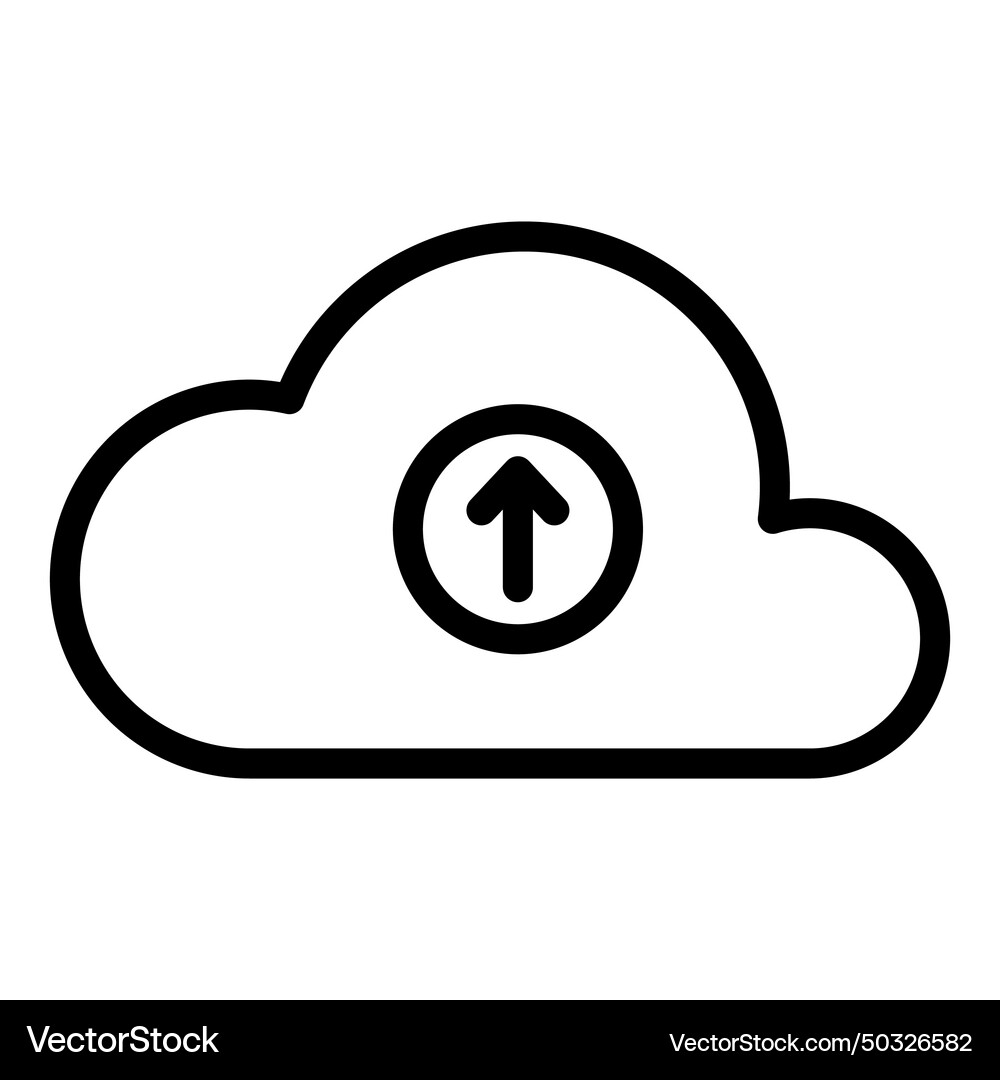 Cloud data upload flat icon isolated on white Vector Image