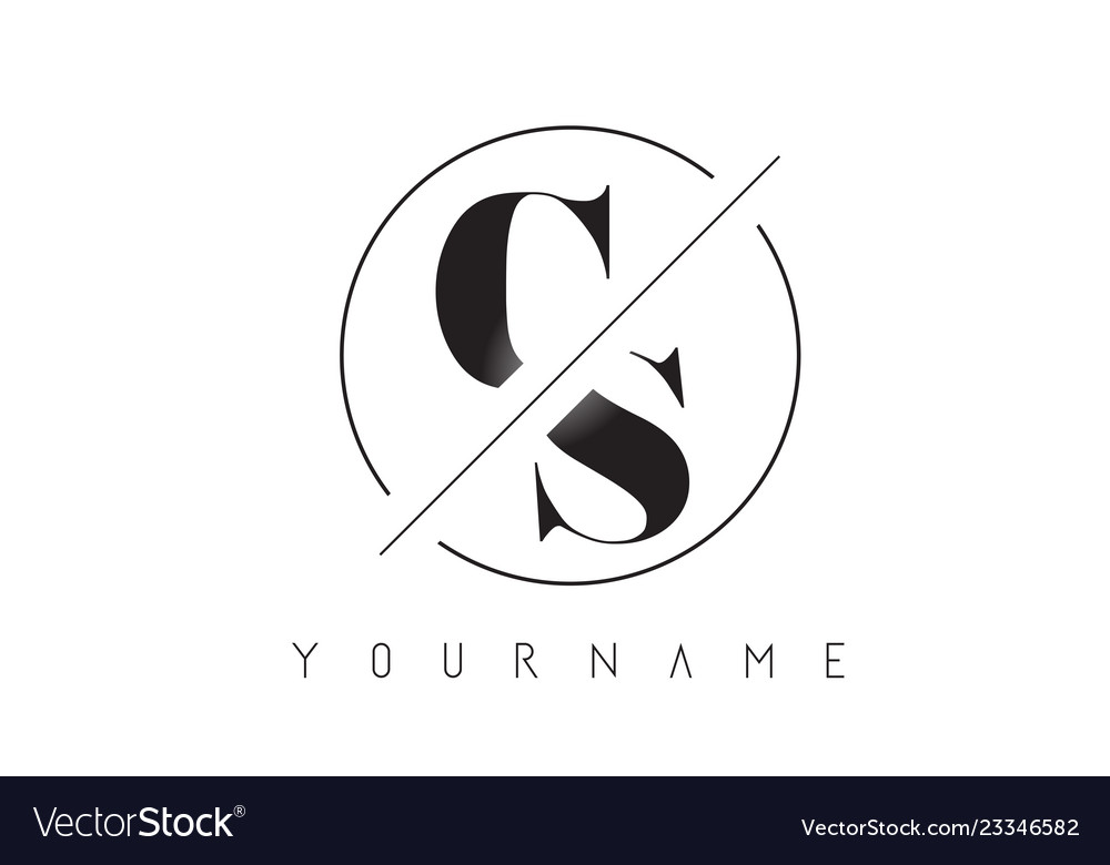 Cs letter logo with cutted and intersected design