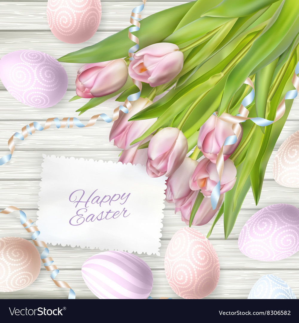 Easter eggs on wood background eps 10