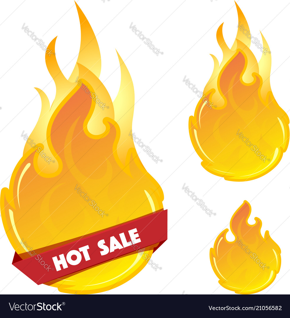 Fire design elements with ribbon Vector Image Fire design elements with ribbon
