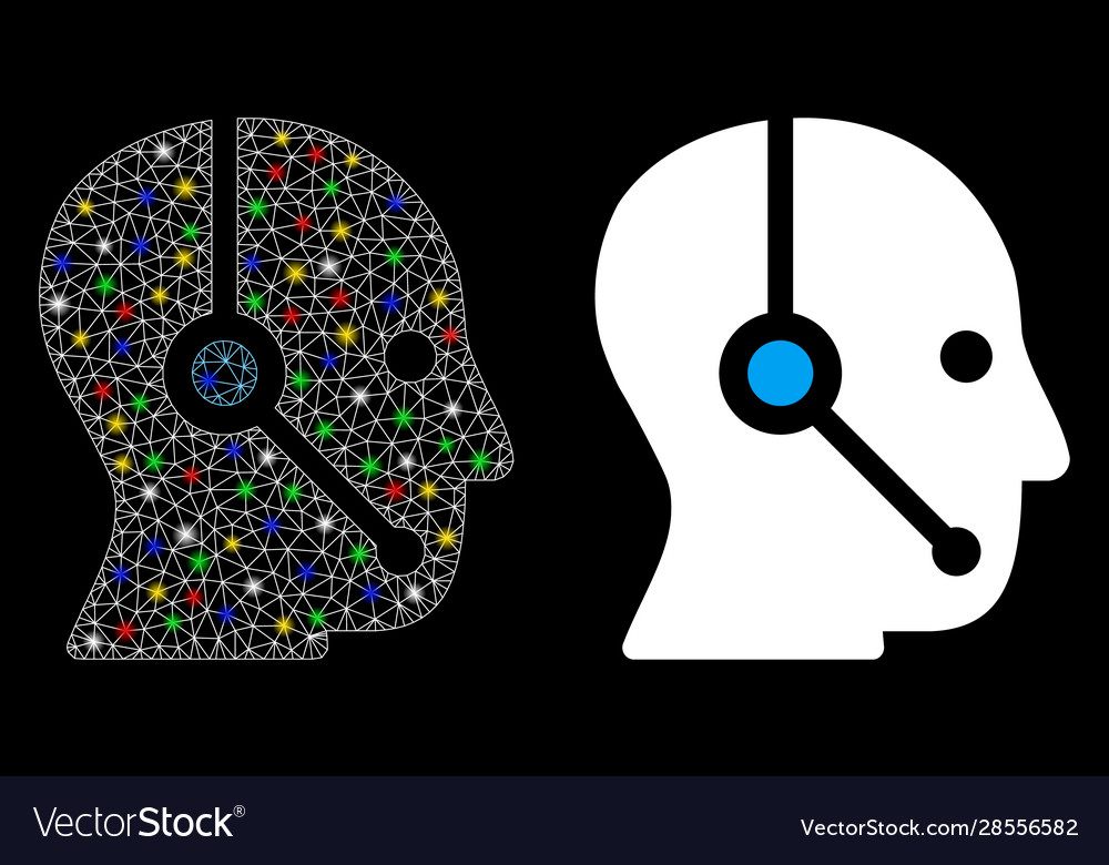 Flare mesh network operator icon with spots vector image Flare mesh network operator icon with spots