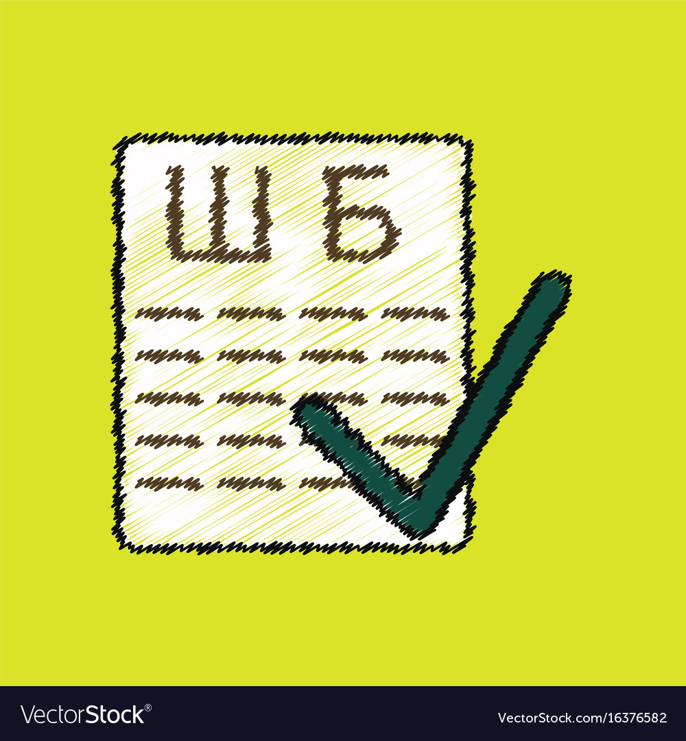 Flat shading style icon eye test with check mark