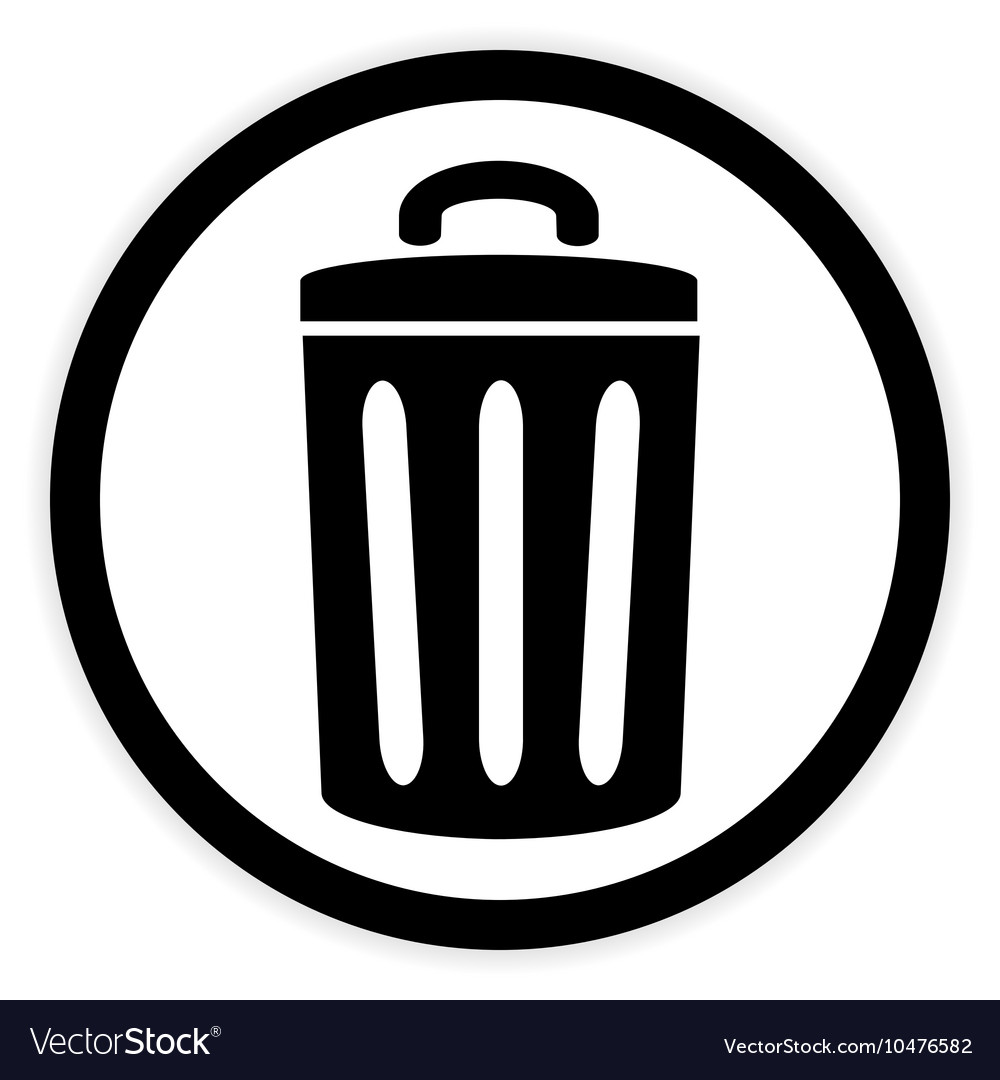 Garbage button on white