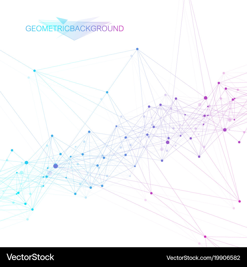 Geometric graphic background molecule Royalty Free Vector