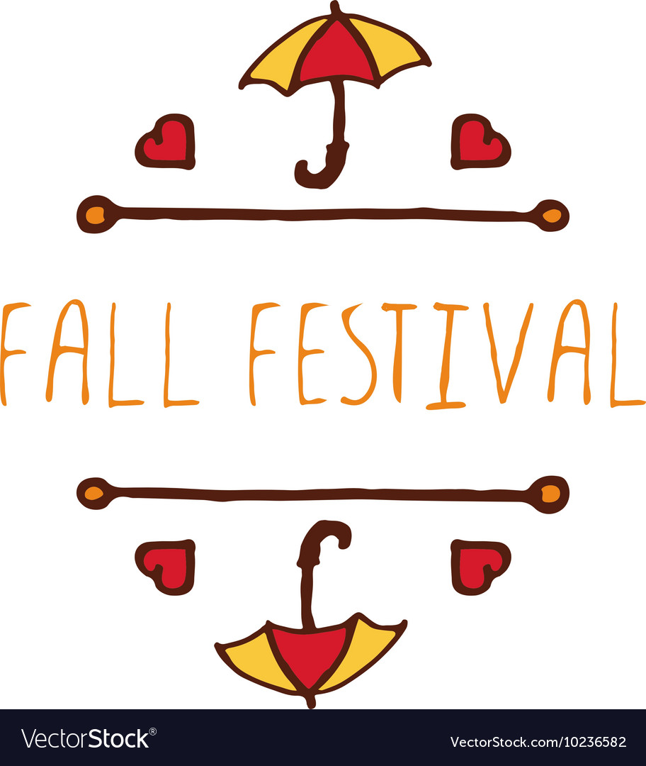 Handdrawn autumn element with text