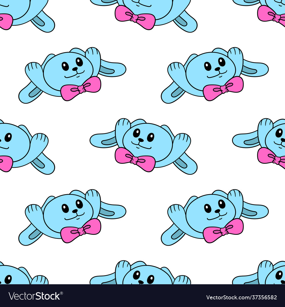 Happy rabbit seamless pattern textile print
