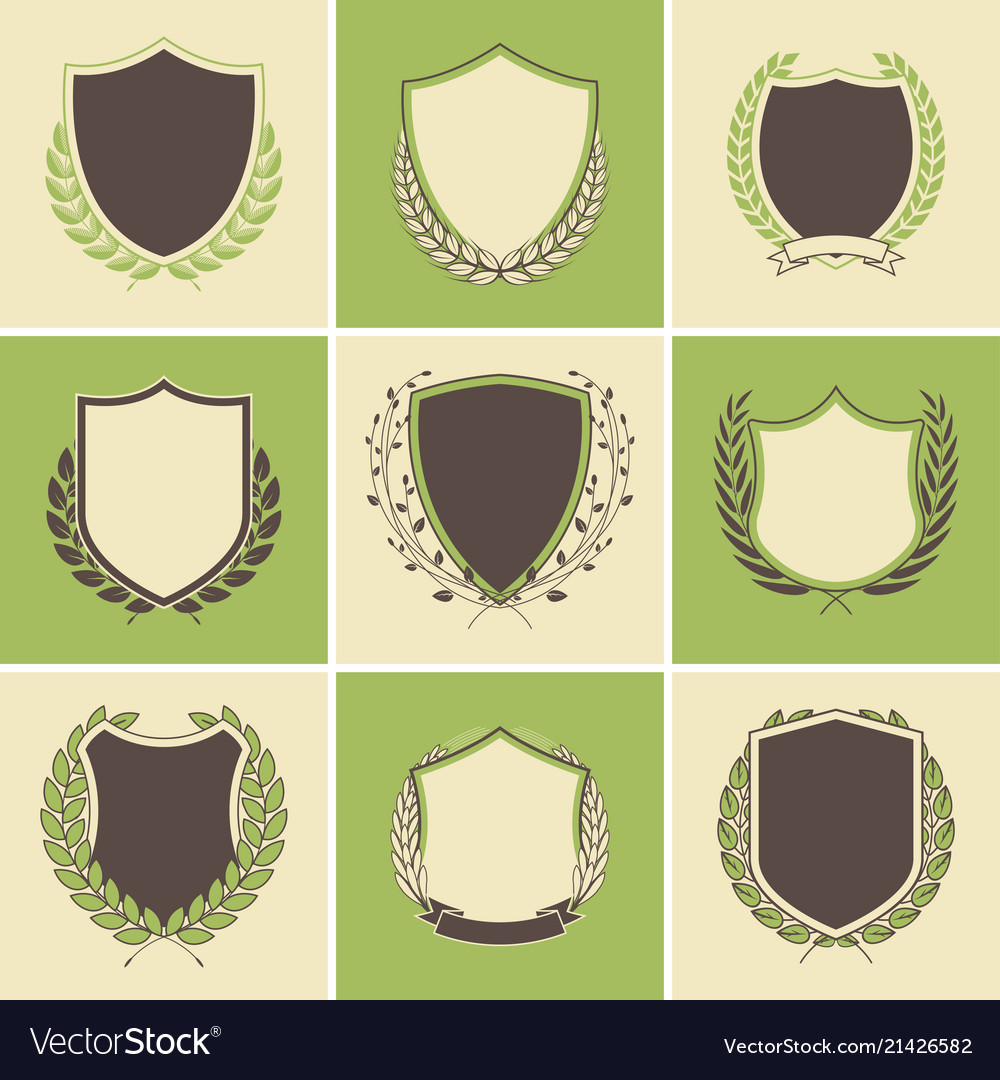 Laurel wreath badges templates