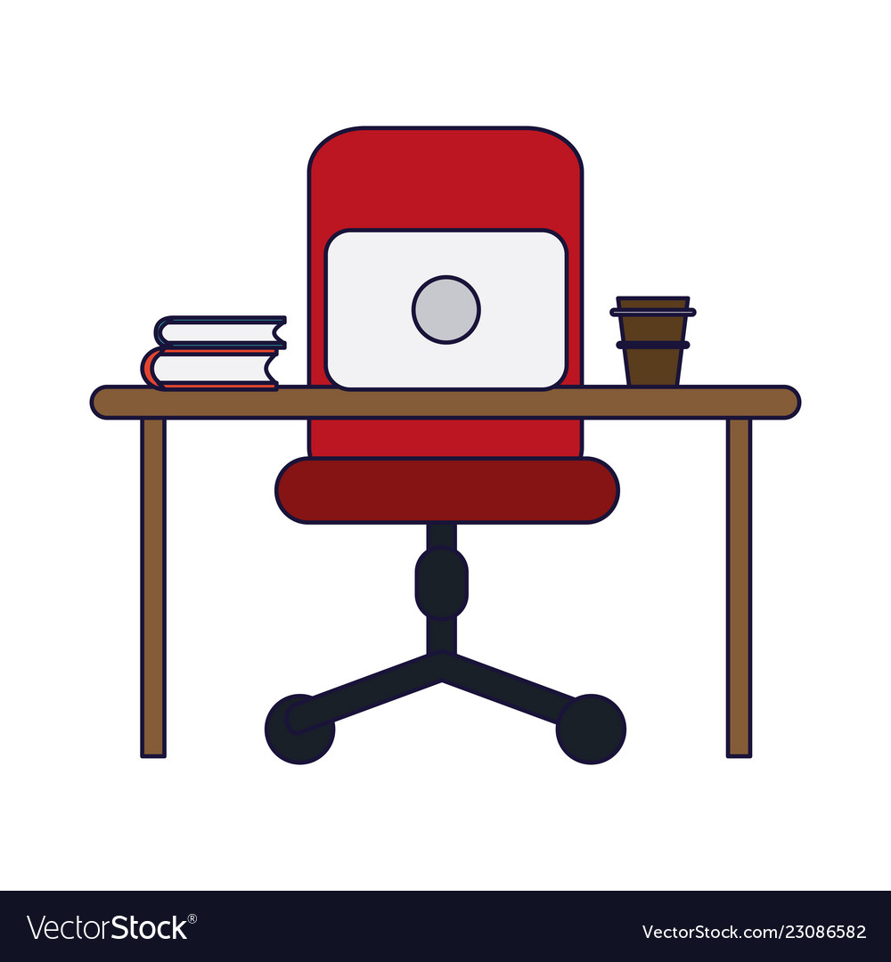 Office with computer vector image Office with computer