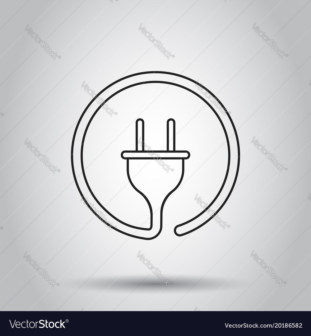 Plug socket icon in line style on isolated
