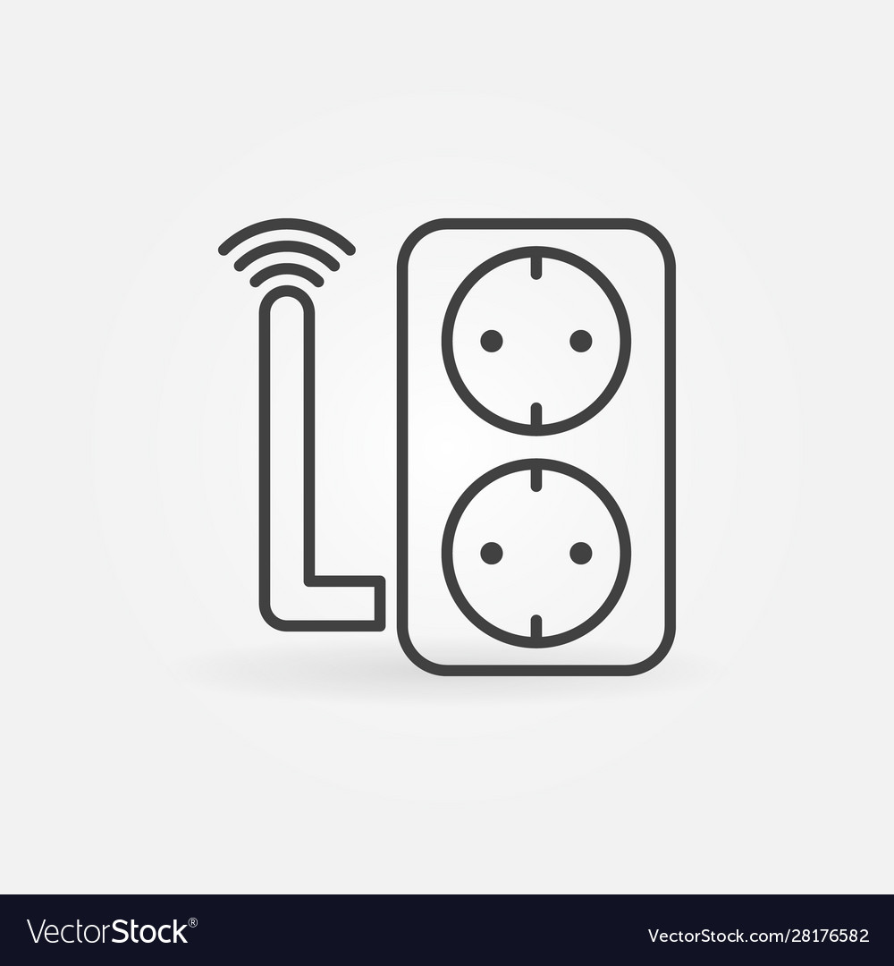Smart socket concept icon in thin line vector image Smart socket concept icon in thin line