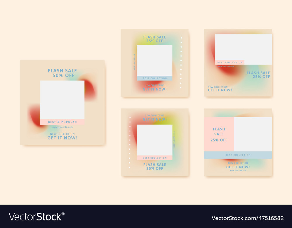 Social media template editable minimal square