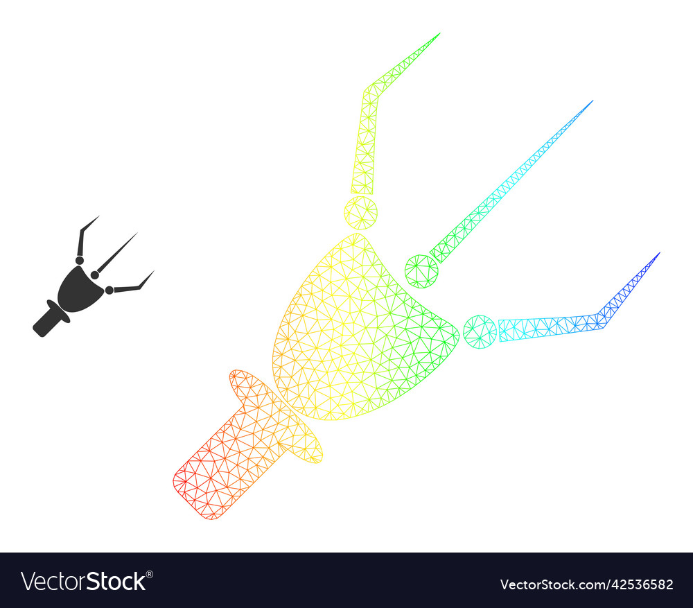 Spectrum mesh gradient nanobot arm icon vector image Spectrum mesh gradient nanobot arm icon