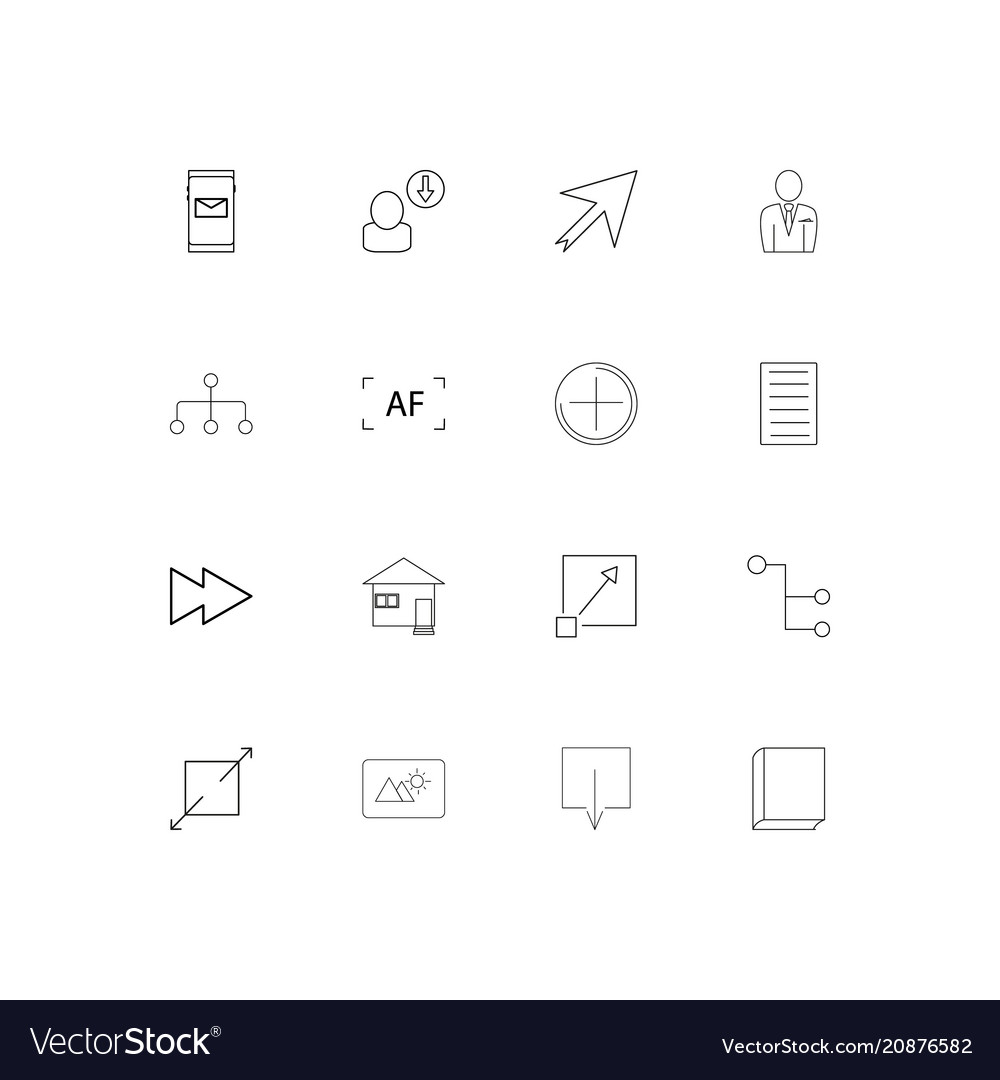 Web linear thin icons set outlined simple