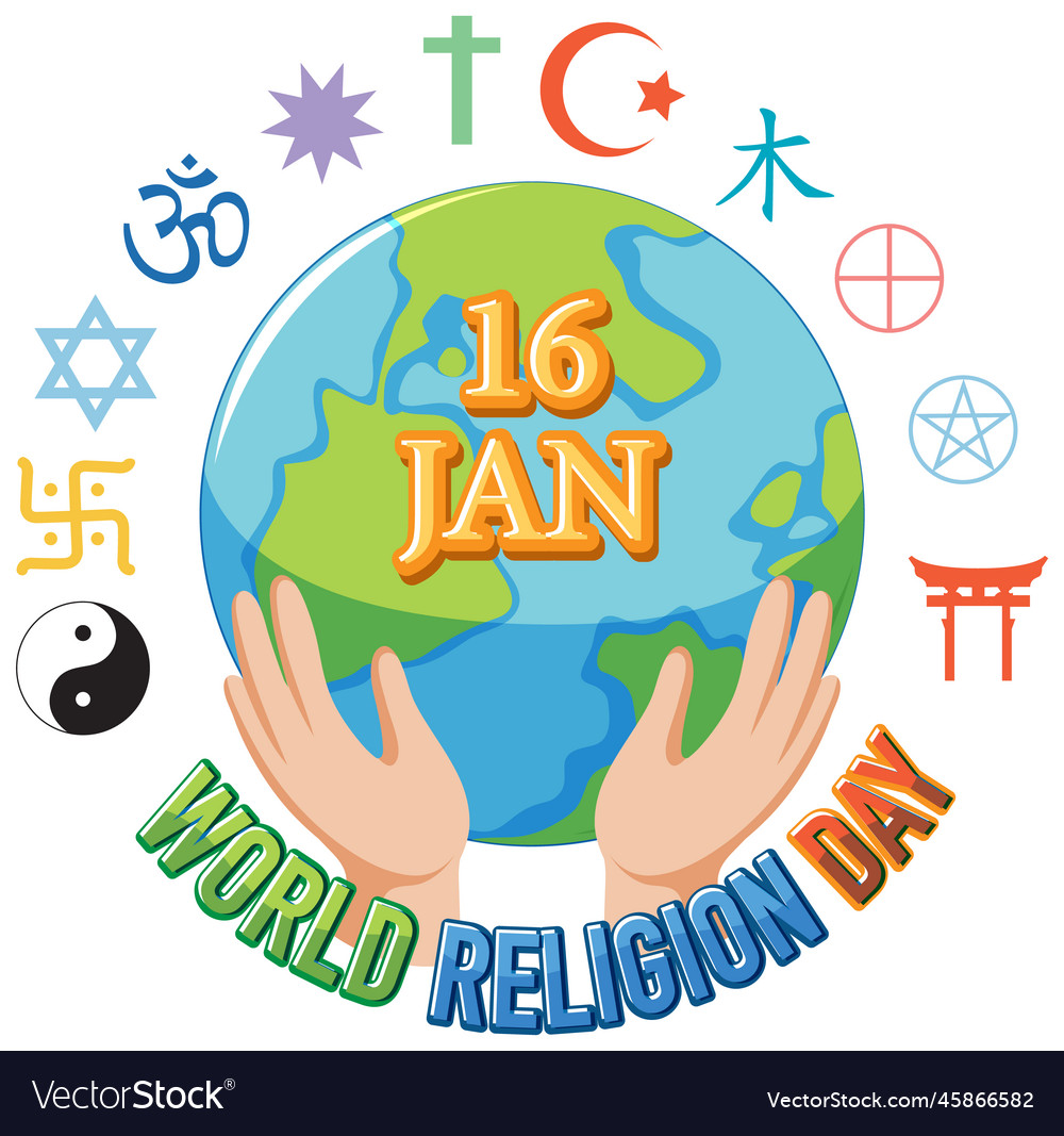 World religion day banner design Royalty Free Vector Image