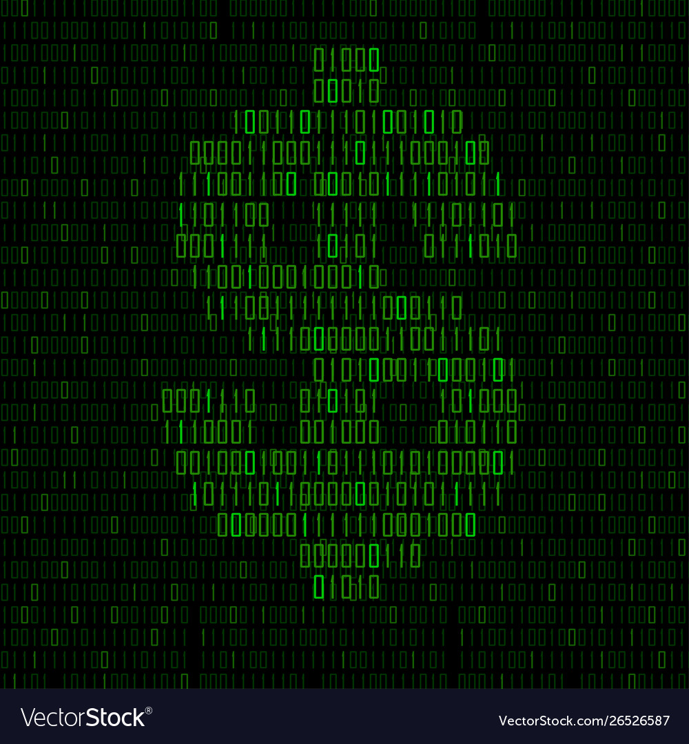 Abstract sign dollar binary code logo