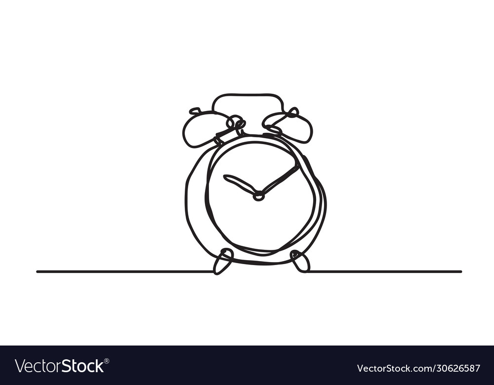 Alarm clock line drawing style design