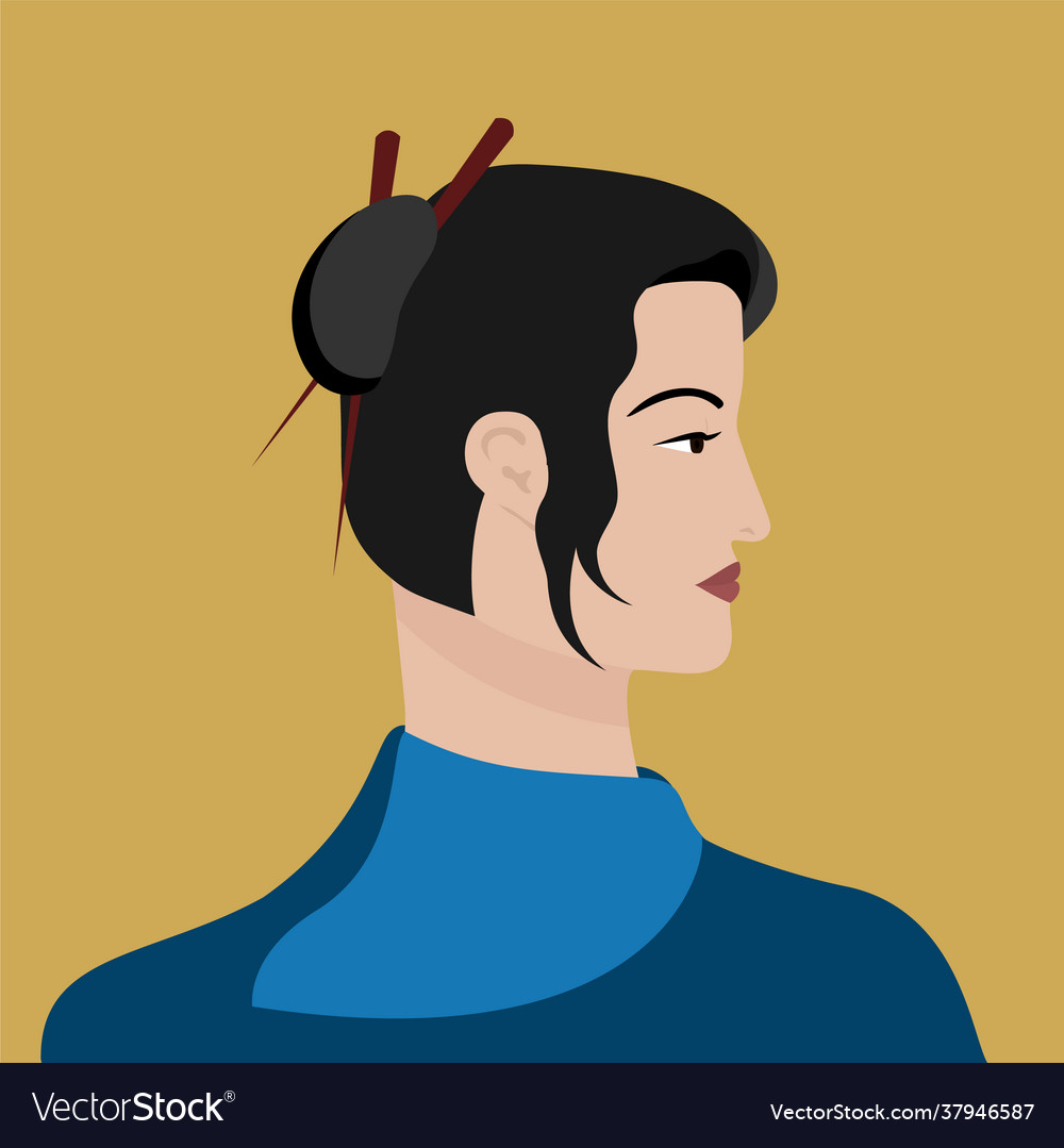 Asian chinese woman profile young Royalty Free Vector Image