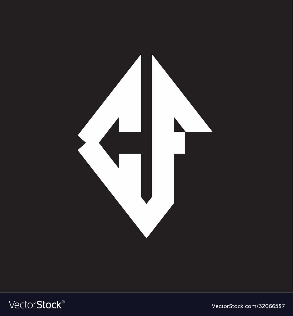 Cf logo monogram with sharp square design template Vector Image Cf logo monogram with sharp square design template