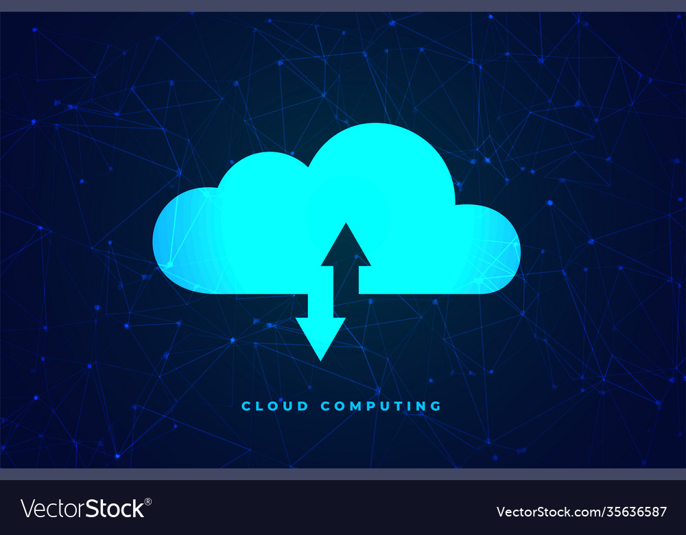 Cloud computing technology concept data transfer vector image Cloud computing technology concept data transfer
