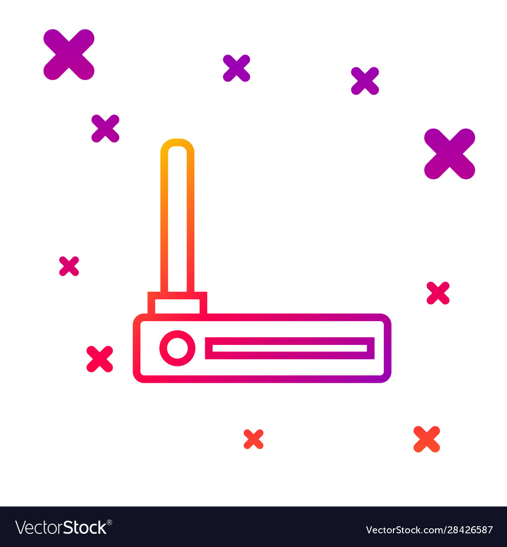 Color line router and wi-fi signal symbol icon