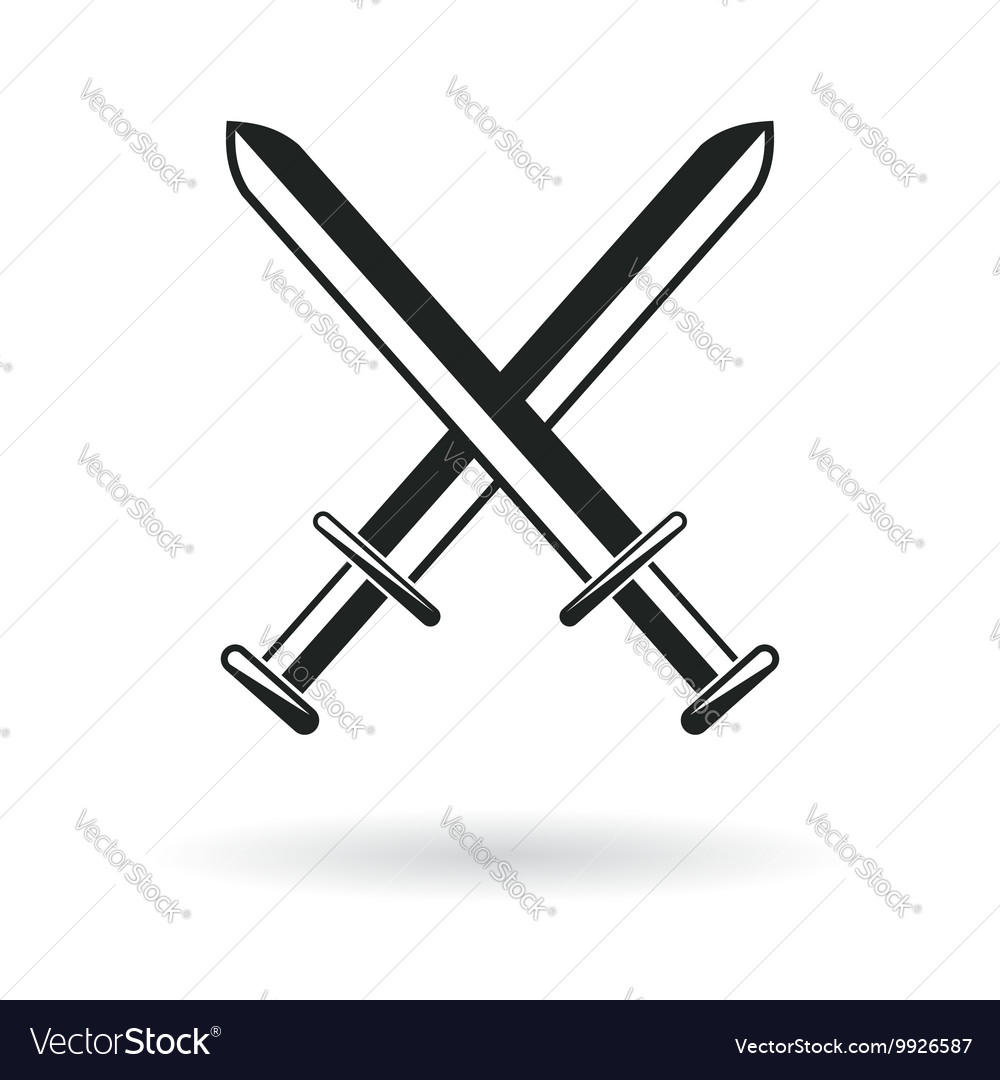 Crossed swords icon on white Royalty Free Vector Image