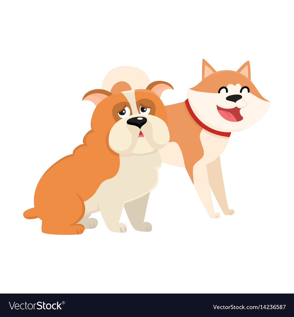 Cute funny dog characters - japanese akita inu Vector Image Cute funny dog characters - japanese akita inu Vector Image