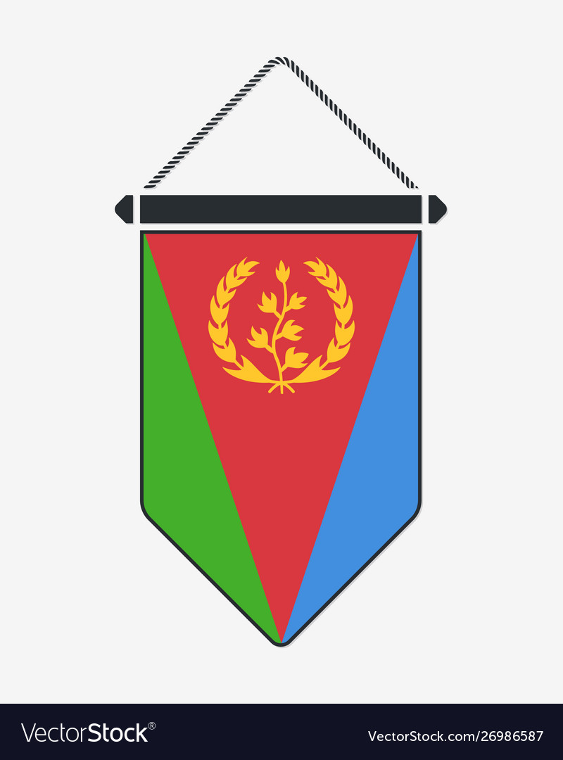 Flag eritrea sign and icon vertical pennant