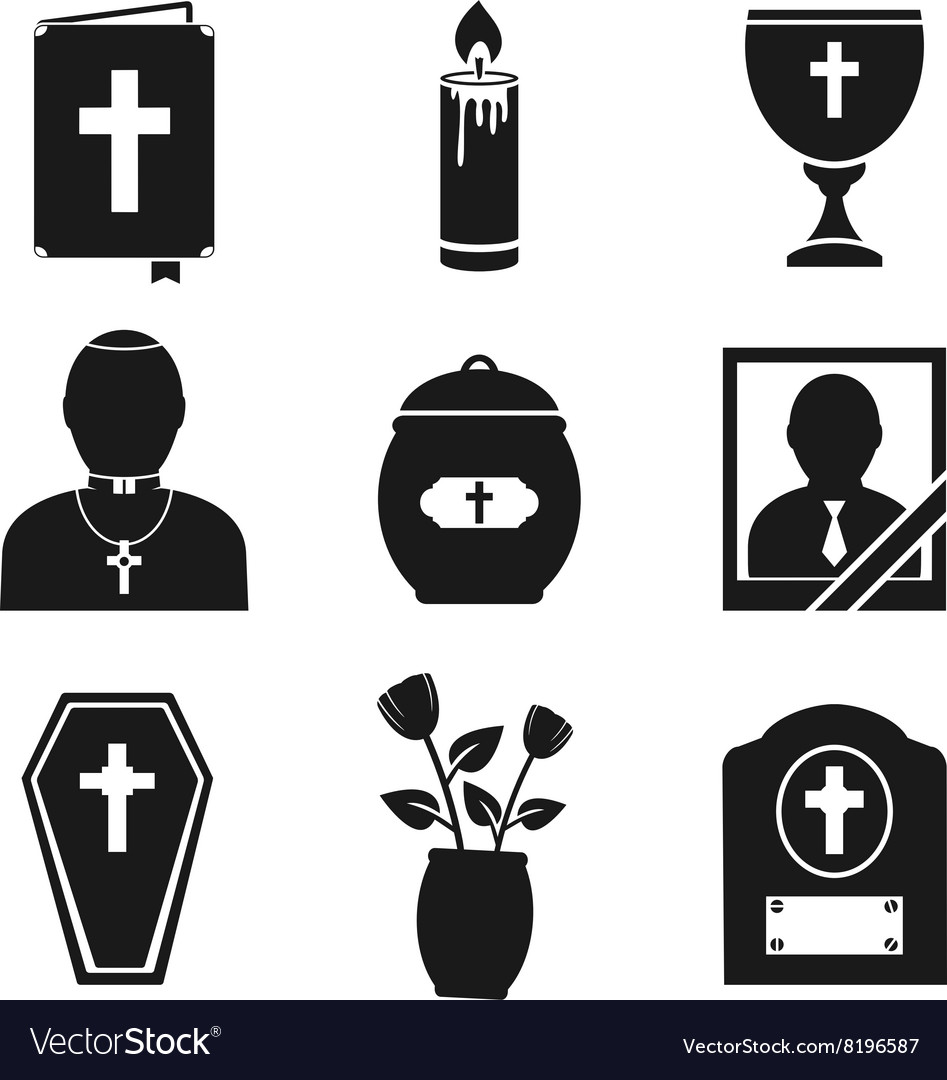 Funeral Icons Set Royalty Free Vector Image - Vectorstock