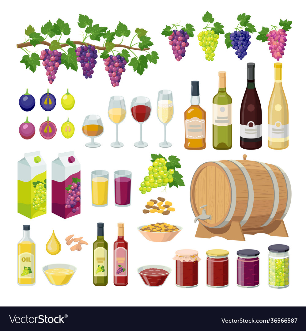 Grapes products set