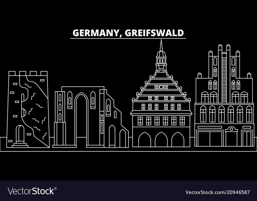 Greifswald silhouette skyline germany vector image Greifswald silhouette skyline germany