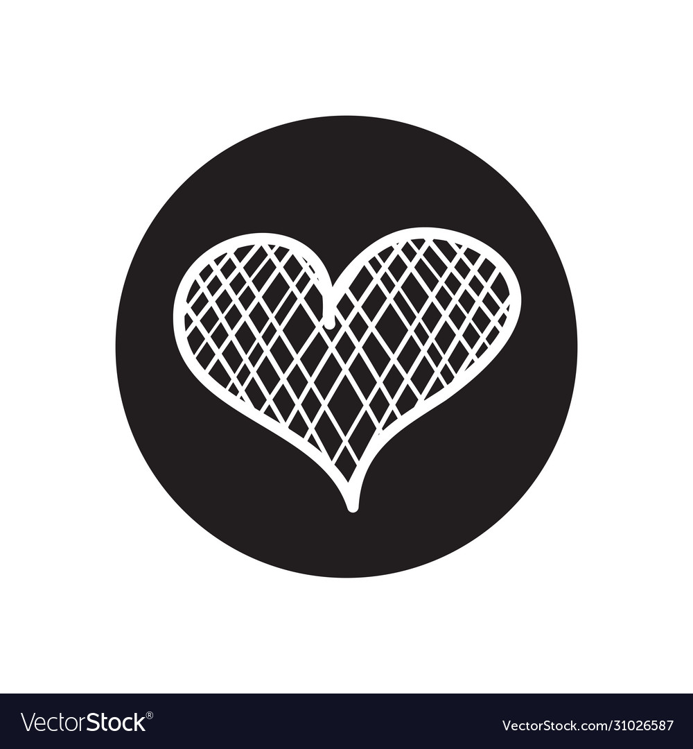 Heart with crossed lines design line block style