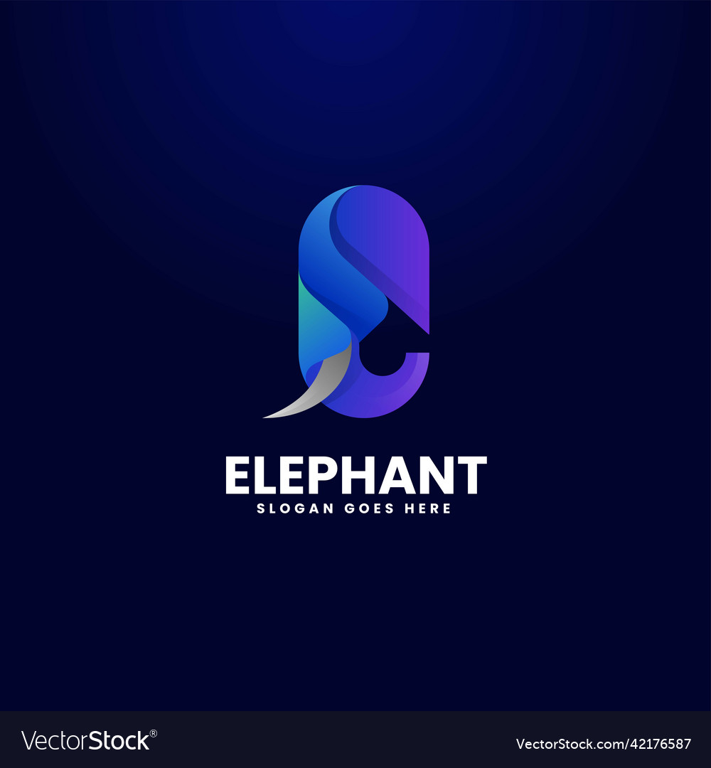 Logo Elefant Gradient bunten Stil