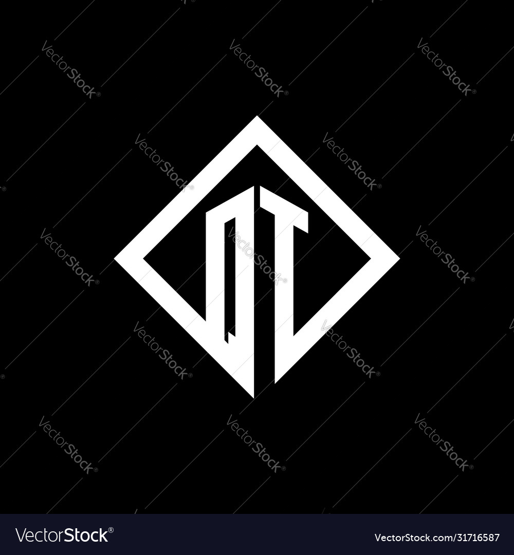 Qt logo monogram with square rotate style design