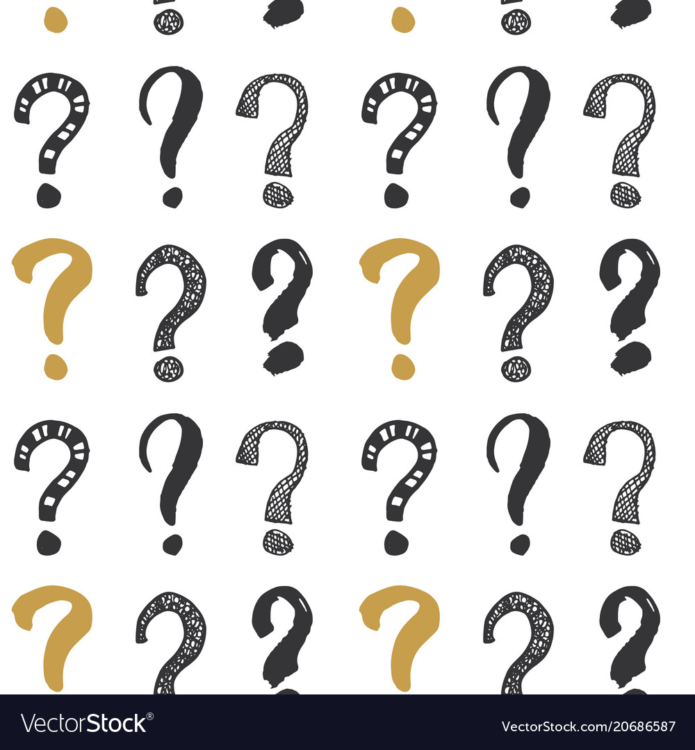 Questions marks seamless pattern hand drawn vector image Questions marks seamless pattern hand drawn
