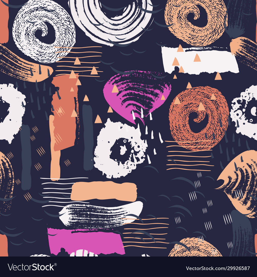 Seamless pattern with abstract shapes