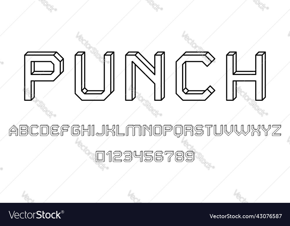 Set of alphabets font letters and numbers vector image Set of alphabets font letters and numbers