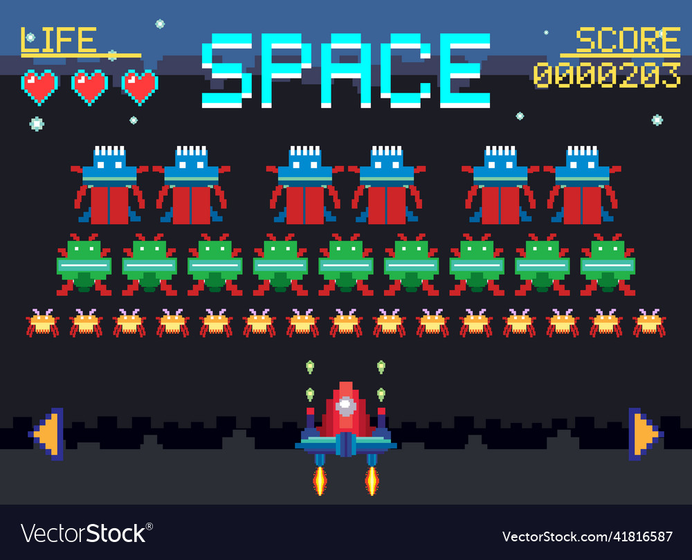 Space game user interface template vector image Space game user interface template