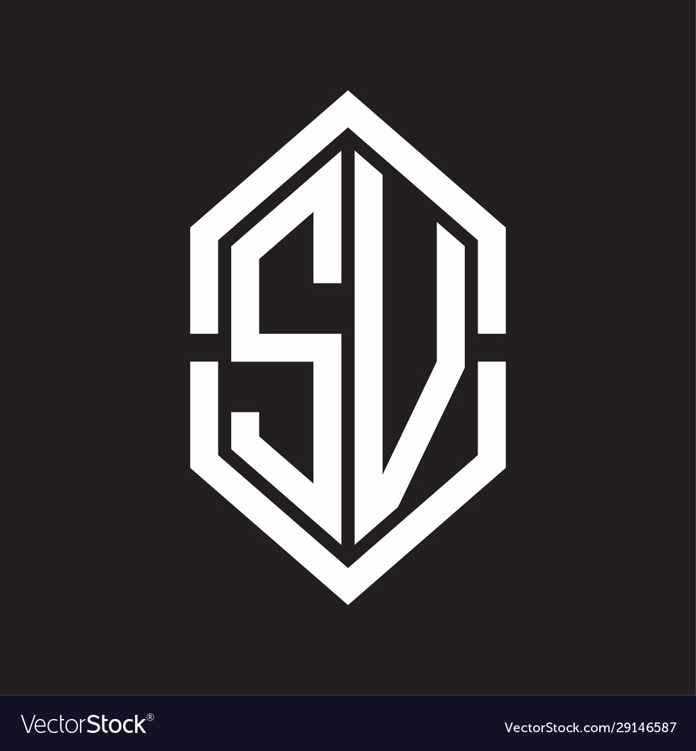 Sv logo monogram with hexagon shape and outline Vector Image Sv logo monogram with hexagon shape and outline