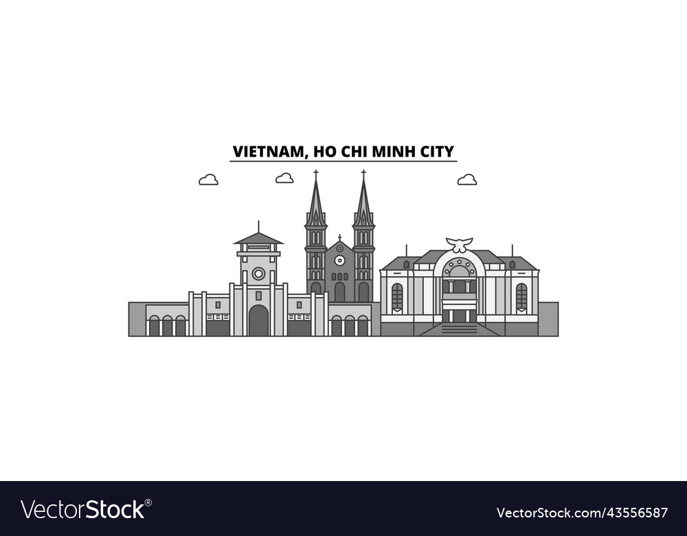 Vietnam ho chi minh city skyline isolated Vector Image