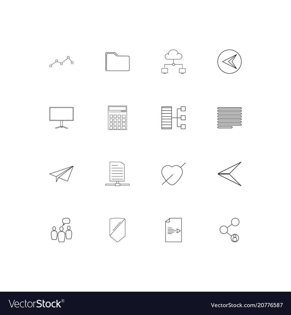 Web linear thin icons set outlined simple