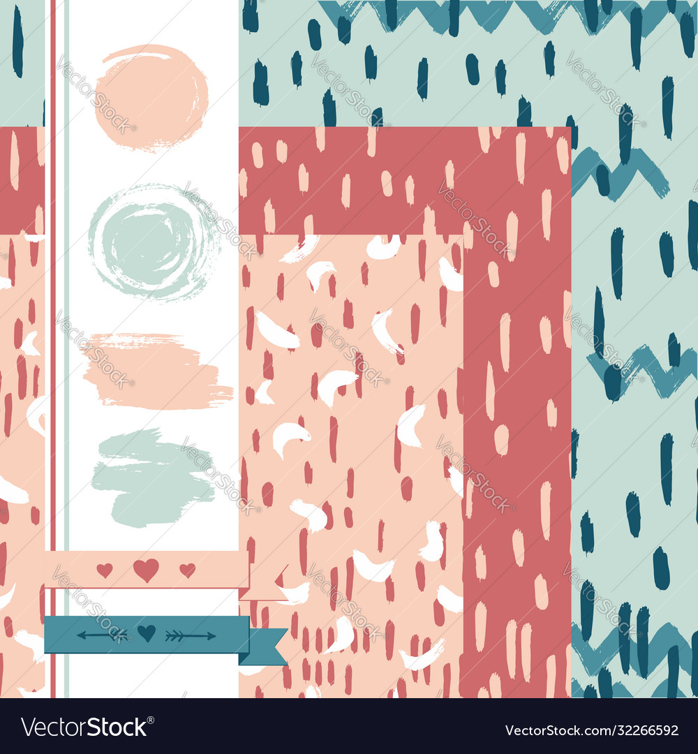 Abstract artistic seamless pattern set vector image Abstract artistic seamless pattern set