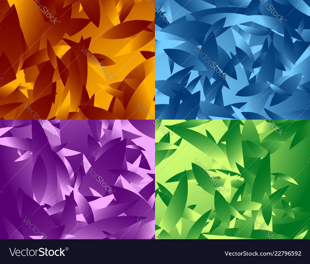Abstract digital art background set of 4 versions vector image Abstract digital art background set of 4 versions