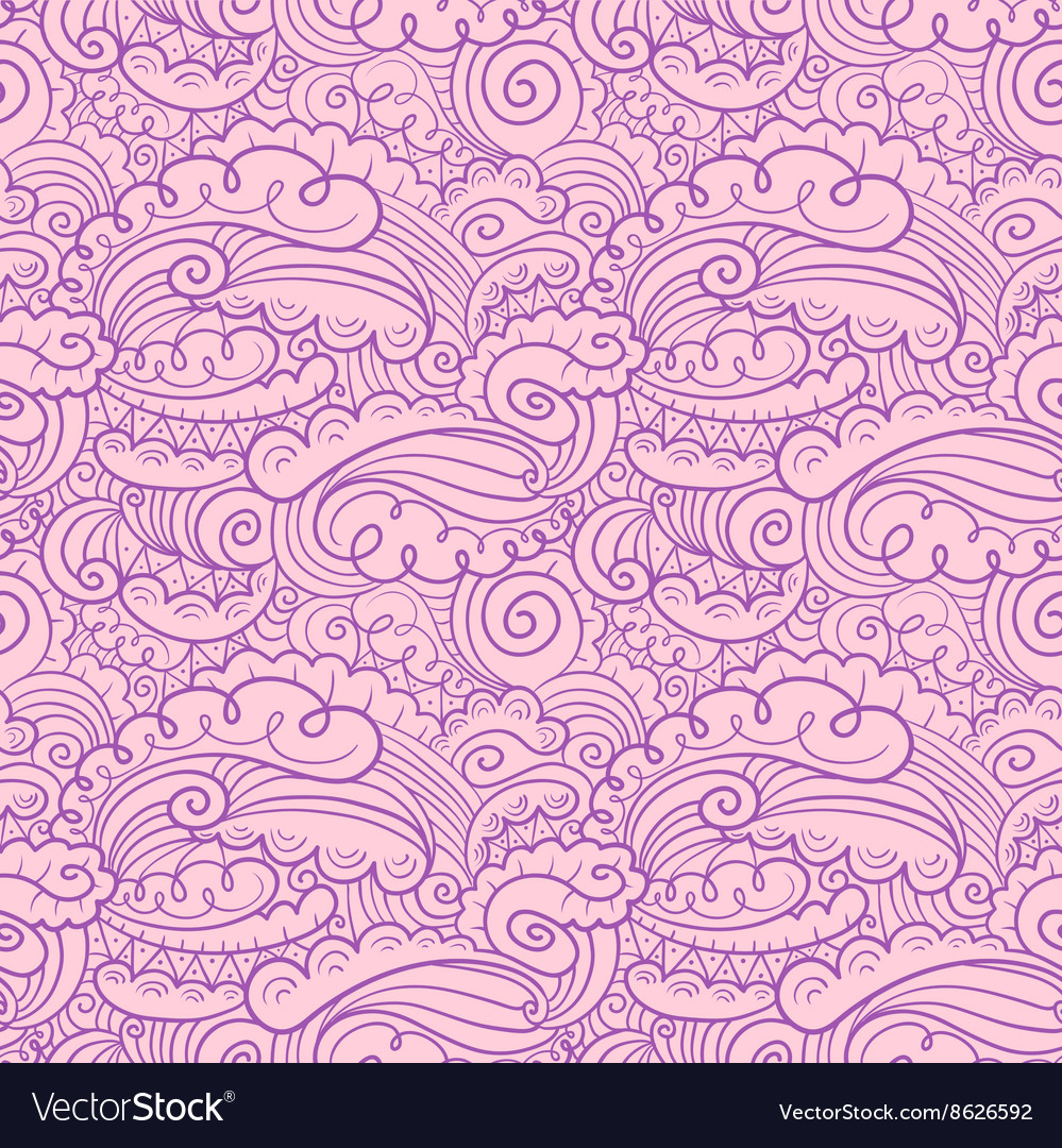 Abstract seamless pattern in doodle style