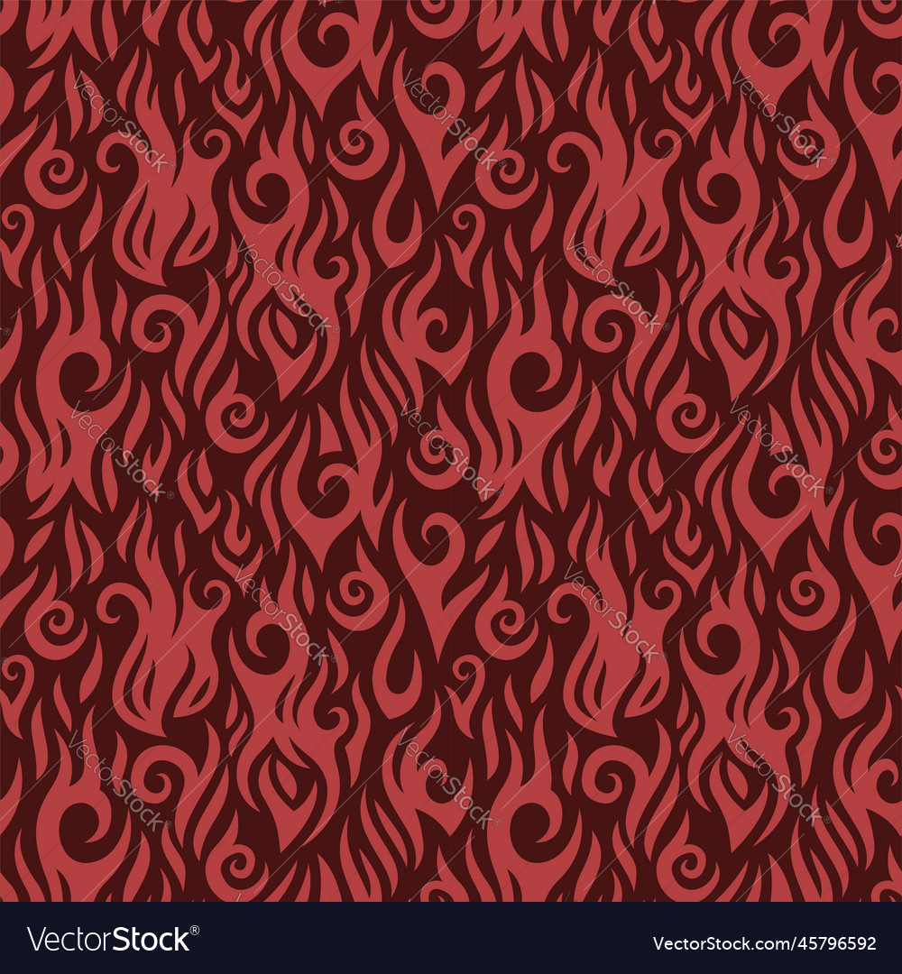 Art with red fire tile pattern Royalty Free Vector Image