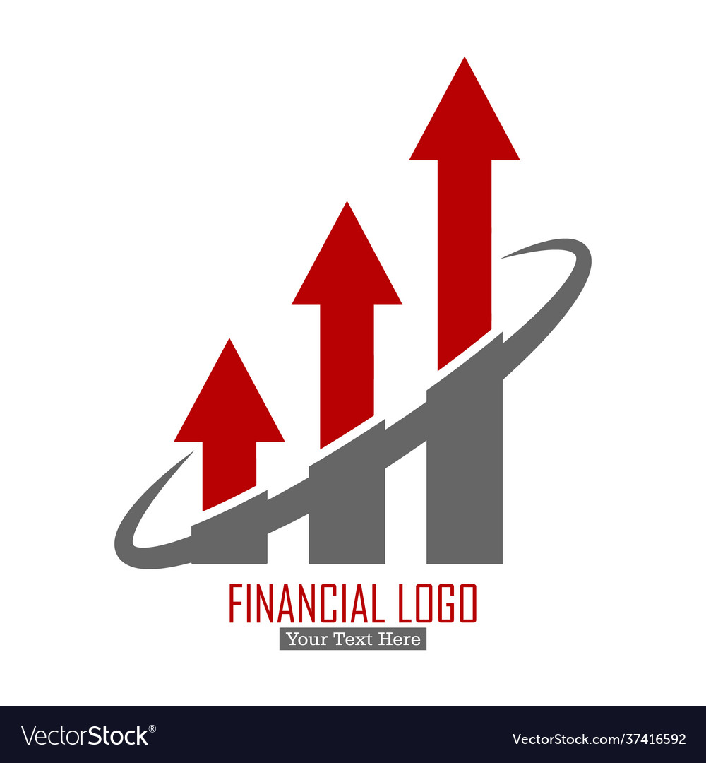 Financial logo dynamic growth arrows breaking Vector Image