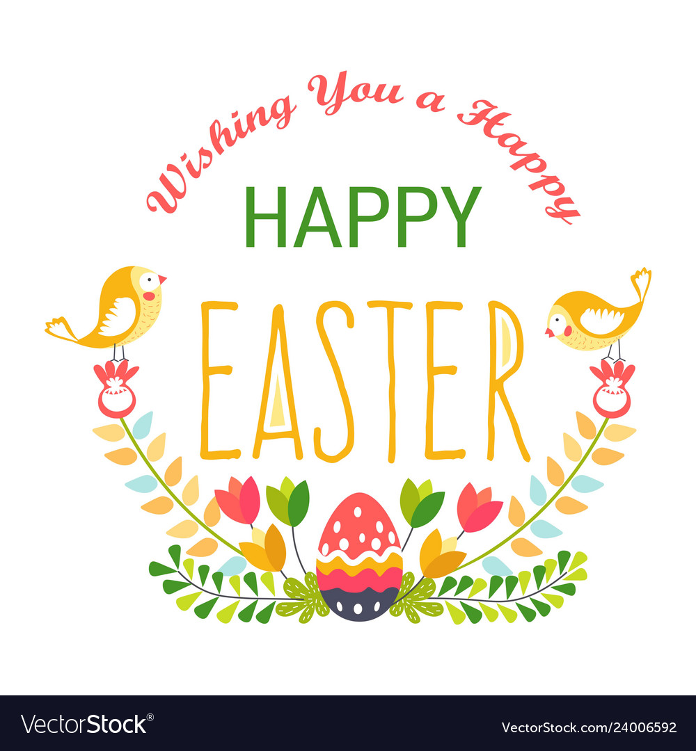 Happy easter isolated icon religious holiday egg Vector Image