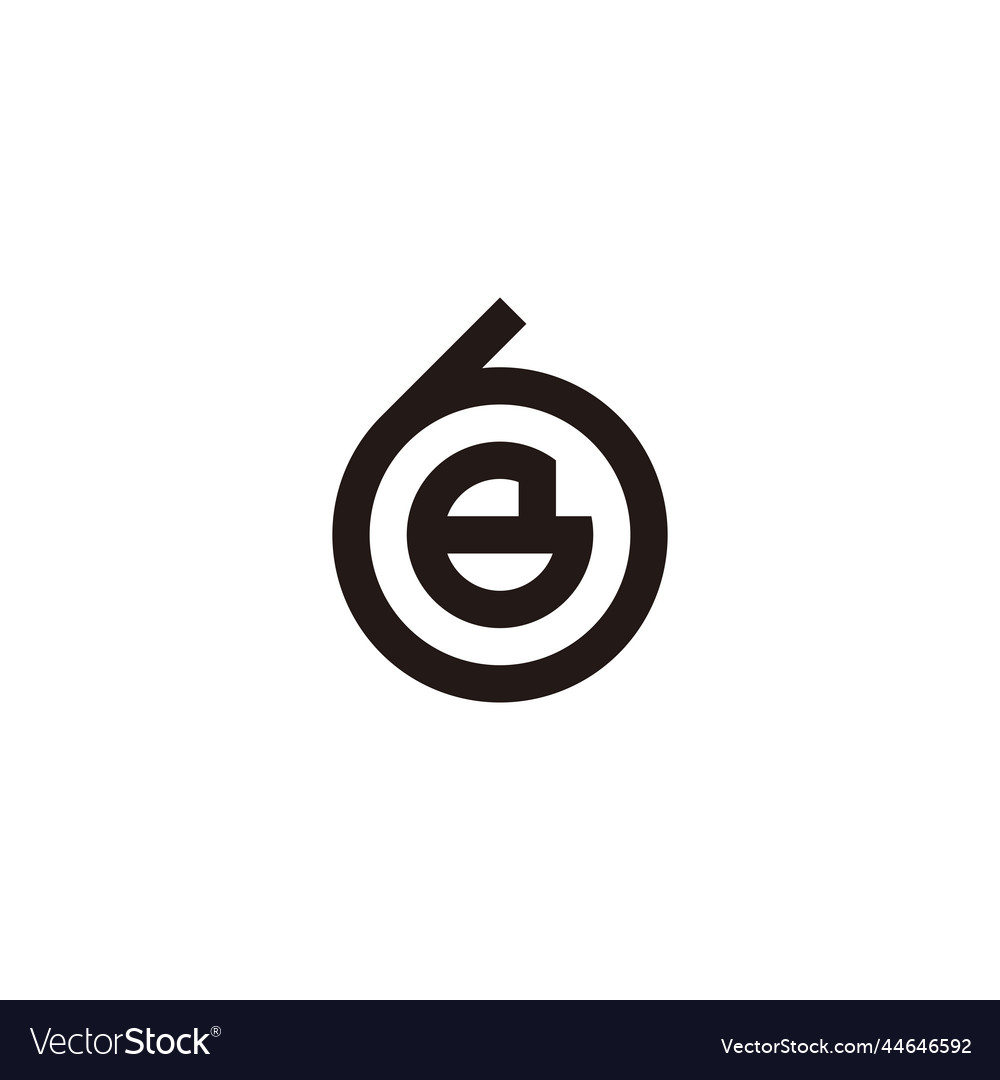 Letter b in 6 circle geometric symbol simple logo Vector Image