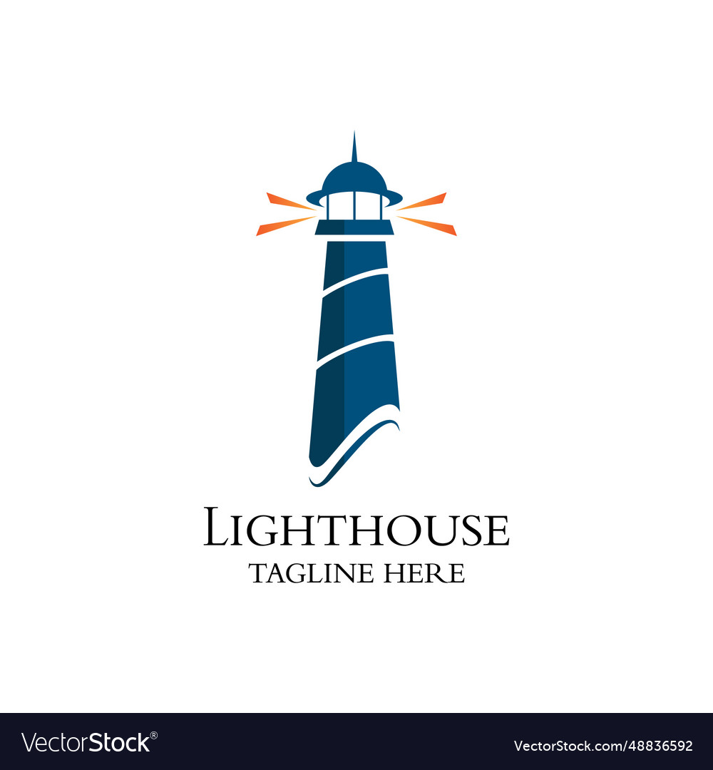 Lighthouse logo design template Royalty Free Vector Image